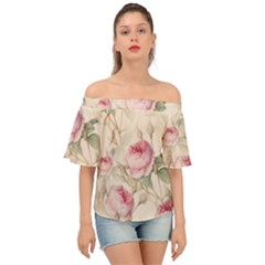 Roses-58 Off Shoulder Short Sleeve Top by nateshop