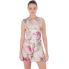 Roses-58 Lace Up Front Bodycon Dress by nateshop