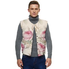 Roses-58 Men s Short Button Up Puffer Vest	 by nateshop