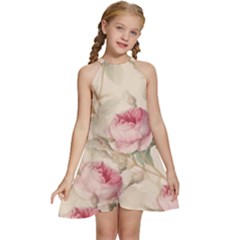 Roses-58 Kids  Halter Collar Waist Tie Chiffon Dress by nateshop