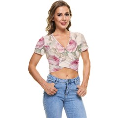 Roses-58 Short Sleeve Foldover Tee by nateshop