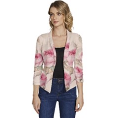 Roses-58 Women s Casual 3/4 Sleeve Spring Jacket by nateshop