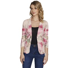 Roses-58 Women s One-button 3/4 Sleeve Short Jacket