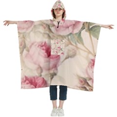 Roses-58 Women s Hooded Rain Ponchos by nateshop