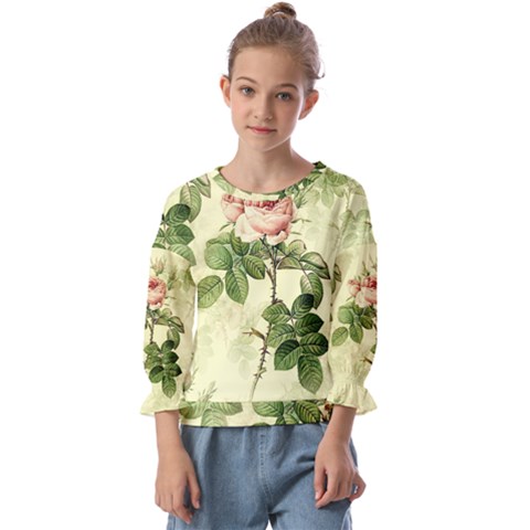 Roses-59 Kids  Cuff Sleeve Top by nateshop