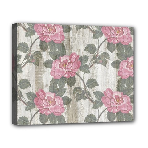 Roses-pink-elegan Deluxe Canvas 20  X 16  (stretched) by nateshop