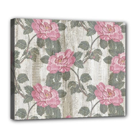 Roses-pink-elegan Deluxe Canvas 24  X 20  (stretched) by nateshop