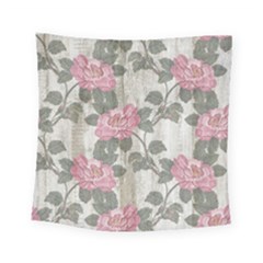 Roses-pink-elegan Square Tapestry (small) by nateshop