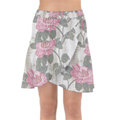 Roses-pink-elegan Wrap Front Skirt by nateshop