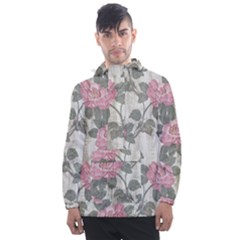 Roses-pink-elegan Men s Front Pocket Pullover Windbreaker by nateshop