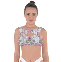 Roses-pink-elegan Bandaged Up Bikini Top by nateshop