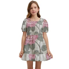 Roses-pink-elegan Kids  Short Sleeve Dolly Dress by nateshop