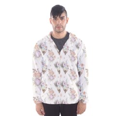 Roses-white Men s Hooded Windbreaker