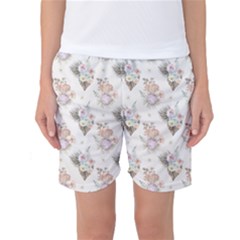 Roses-white Women s Basketball Shorts by nateshop