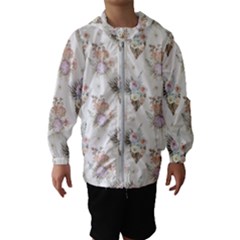 Roses-white Kids  Hooded Windbreaker