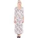 Roses-white Quarter Sleeve Wrap Maxi Dress View1