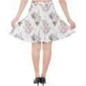 Roses-white Velvet High Waist Skirt View2