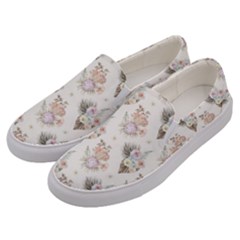 Roses-white Men s Canvas Slip Ons by nateshop