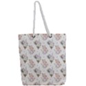 Roses-white Full Print Rope Handle Tote (Large) View2