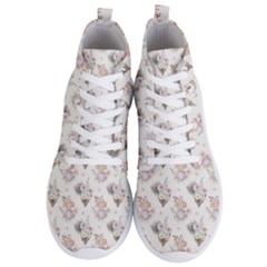 Roses-white Men s Lightweight High Top Sneakers by nateshop