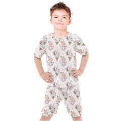 Roses-white Kids  Tee And Shorts Set by nateshop