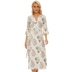 Roses-white Midsummer Wrap Dress by nateshop