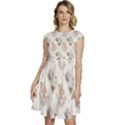 Roses-white Cap Sleeve High Waist Dress View1