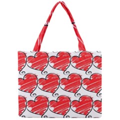 Seamless-heart-red Mini Tote Bag by nateshop