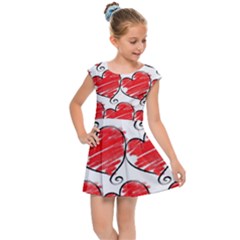 Seamless-heart-red Kids  Cap Sleeve Dress