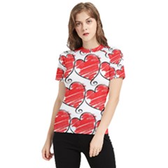 Seamless-heart-red Women s Short Sleeve Rash Guard by nateshop