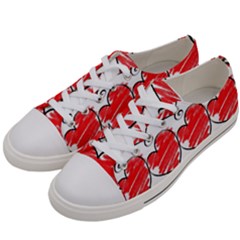 Seamless-heart-red Women s Low Top Canvas Sneakers by nateshop