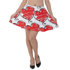 Seamless-heart-red Velvet Skater Skirt by nateshop