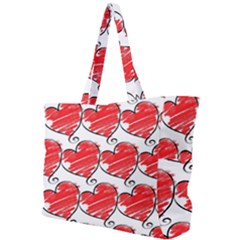 Seamless-heart-red Simple Shoulder Bag by nateshop