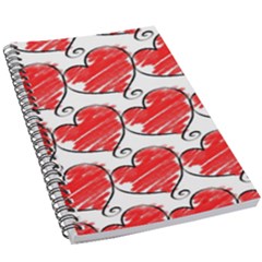 Seamless-heart-red 5 5  X 8 5  Notebook by nateshop