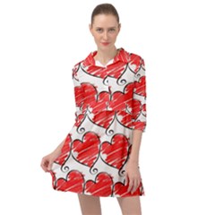 Seamless-heart-red Mini Skater Shirt Dress by nateshop