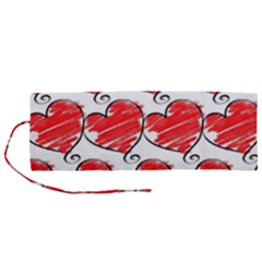 Seamless-heart-red Roll Up Canvas Pencil Holder (m) by nateshop