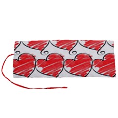 Seamless-heart-red Roll Up Canvas Pencil Holder (s) by nateshop