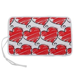 Seamless-heart-red Pen Storage Case (l) by nateshop