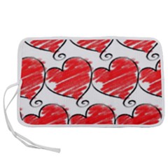 Seamless-heart-red Pen Storage Case (m) by nateshop