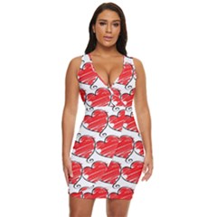 Seamless-heart-red Draped Bodycon Dress by nateshop