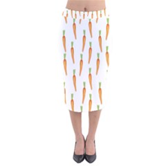 Carrot Velvet Midi Pencil Skirt by SychEva