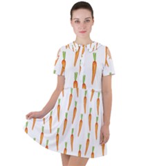 Carrot Short Sleeve Shoulder Cut Out Dress  by SychEva