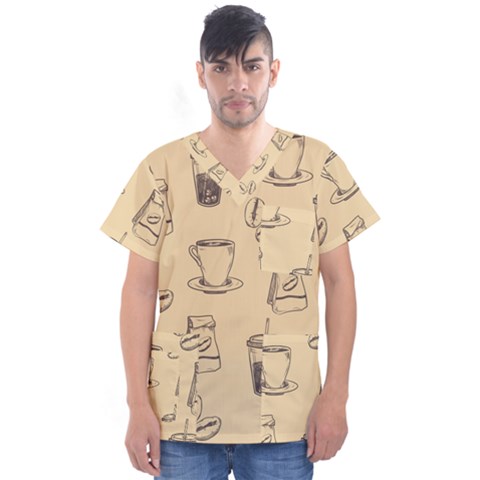 Coffee-56 Men s V-neck Scrub Top by nateshop