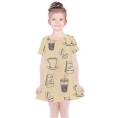 Coffee-56 Kids  Simple Cotton Dress by nateshop