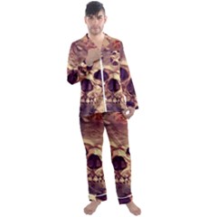 Day-of-the-dead Men s Long Sleeve Satin Pajamas Set by nateshop