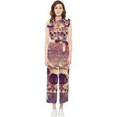 Day-of-the-dead Women s Frill Top Chiffon Jumpsuit by nateshop