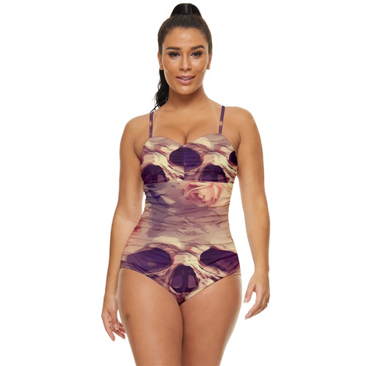 Day-of-the-dead Retro Full Coverage Swimsuit