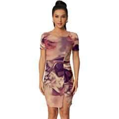 Day-of-the-dead Fitted Knot Split End Bodycon Dress by nateshop