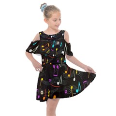 Fabric-65 Kids  Shoulder Cutout Chiffon Dress by nateshop