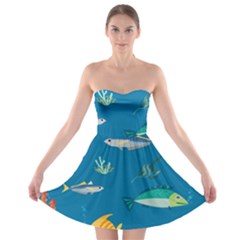 Fish-73 Strapless Bra Top Dress by nateshop